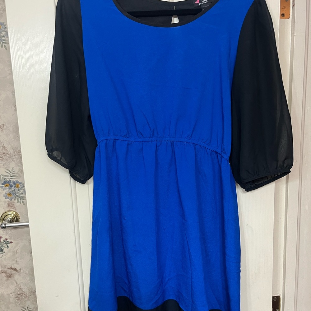 Blue and Black Dress